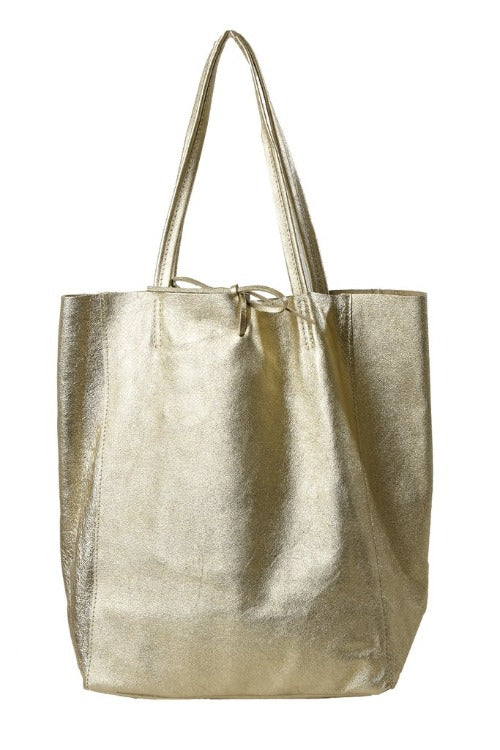 metallic tote