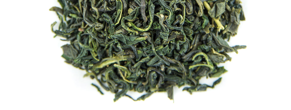 Kamairicha green tea leaves from Japan