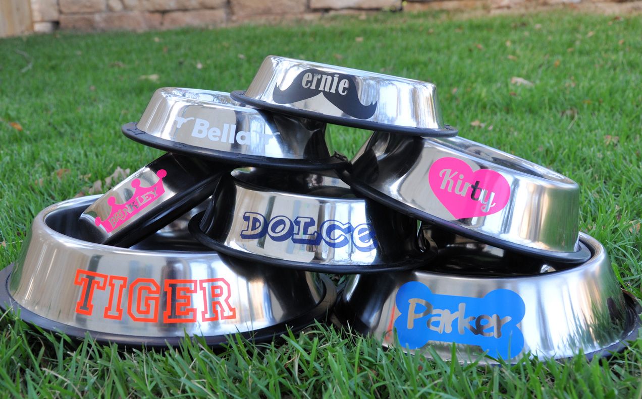 personalised dog bowls metal