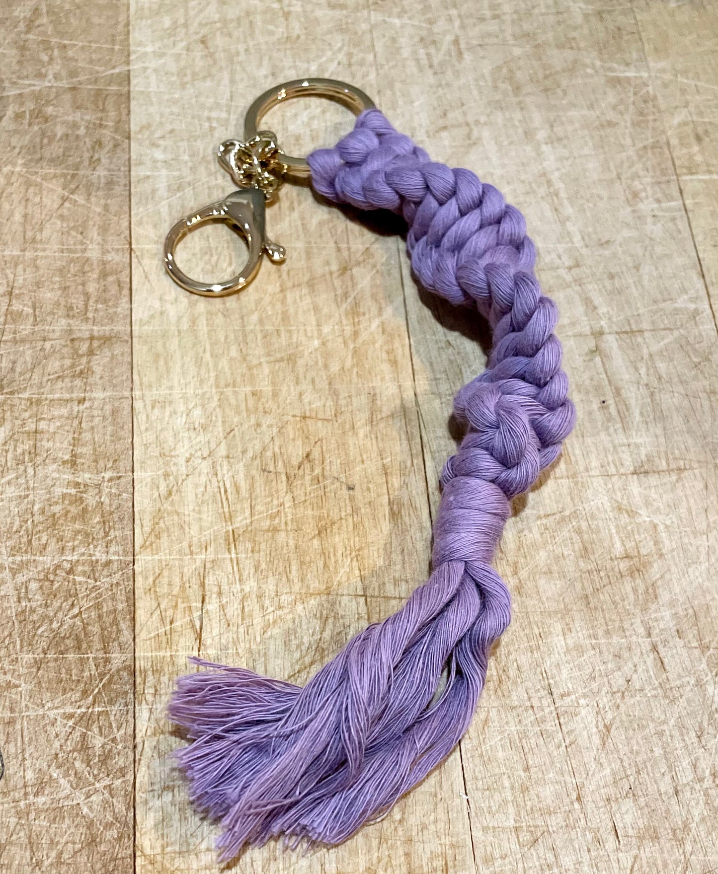 Purple Macrame Keychain