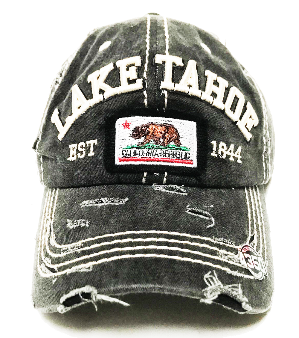 Distressed Cal Rep Patch Lake Tahoe Ball Cap