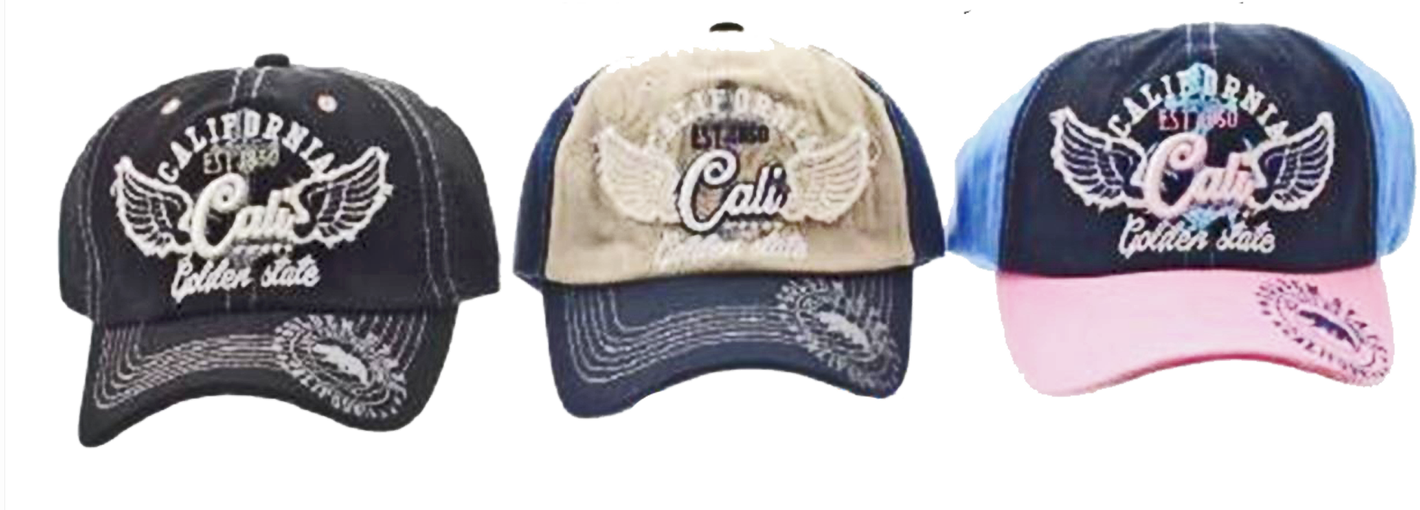 ''CALI WINGS GOLDEN STATE CALIFORNIA BALL CAP, ASSORTED''