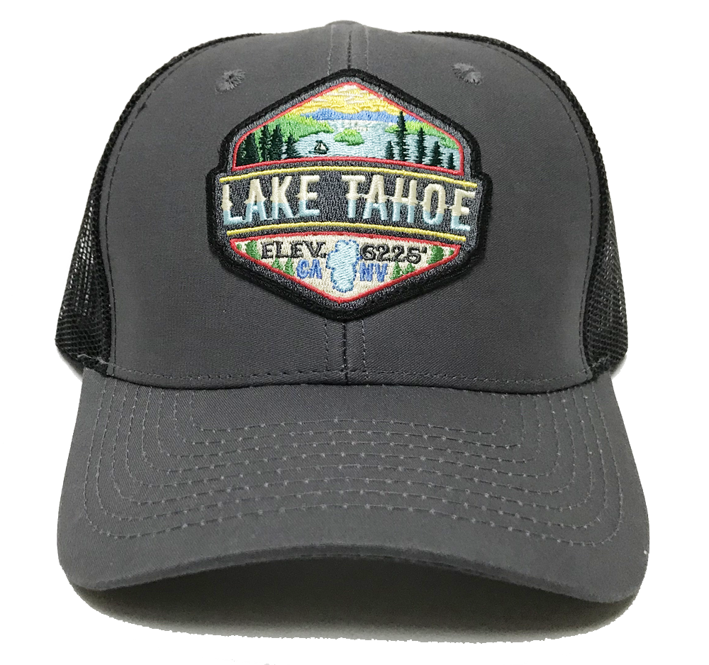 ''Tahoe Emerald Bay DIAMOND Badge Trucker Mesh Hat, Lake Tahoe, Ball Cap''
