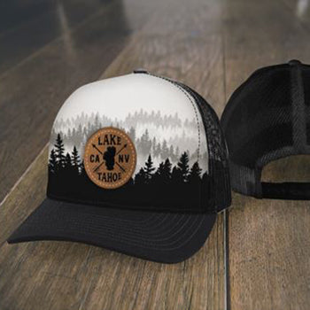 ''Ball Cap Forest Scenic Mountains, Grey, Blue Lake Tahoe''