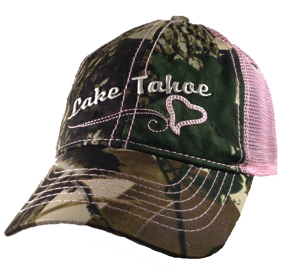 PINK MESH BACK CAMO LAKE TAHOE BALL CAP