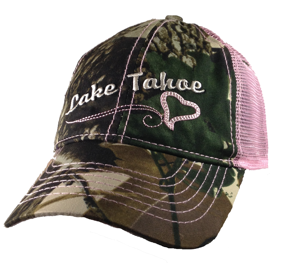 Pink Mesh Back Camo Lake Tahoe Ball Cap