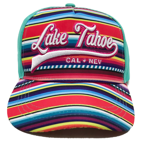 Bright Peruvian BLANKET Striped Lake Tahoe Ball Cap