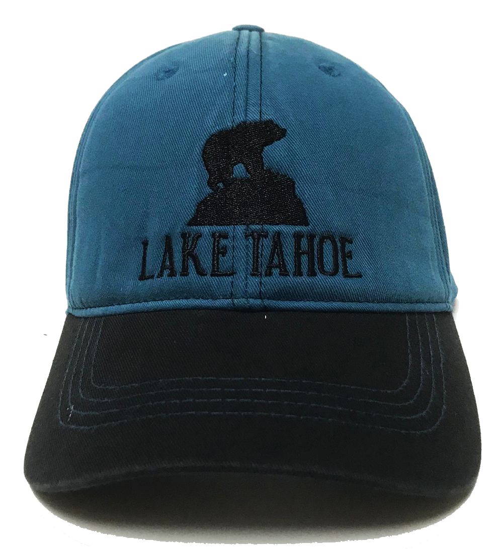 ''Souvenir BALL CAP Bear Rock 2-Tone All Fabric Padded Crown, Lake Tahoe, Asst.''