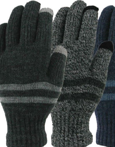 Men's Marled Acrylic Knit Touchscreen GLOVE