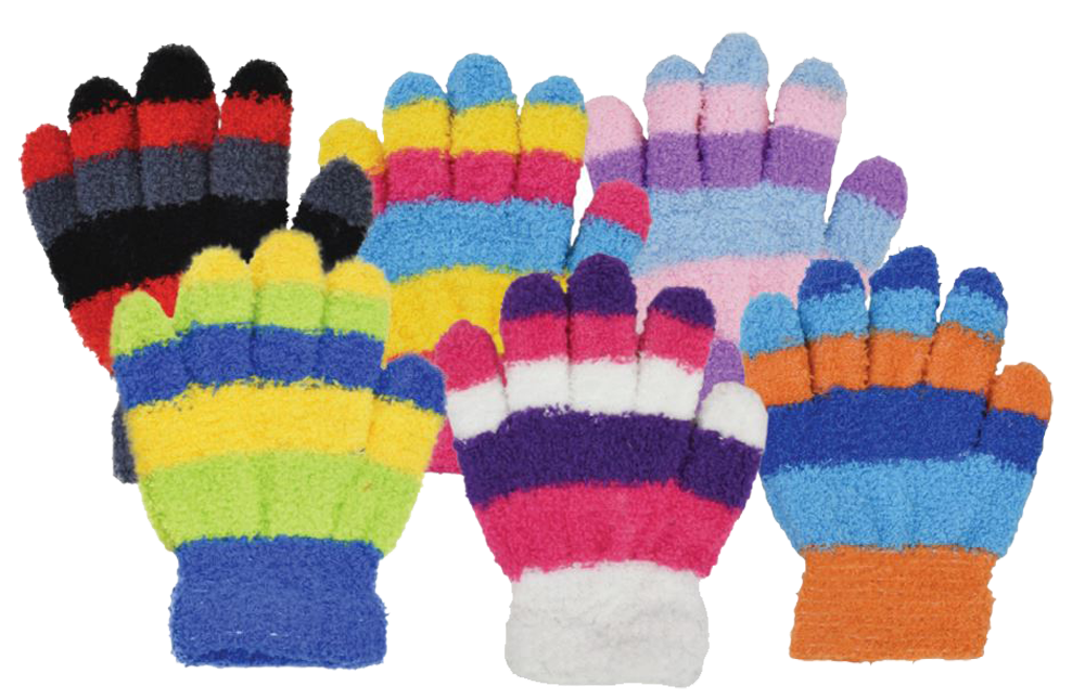 ''Kid's Magic GLOVES, Cozy Yarn Stripe Ages2-4, Asst. Colors''