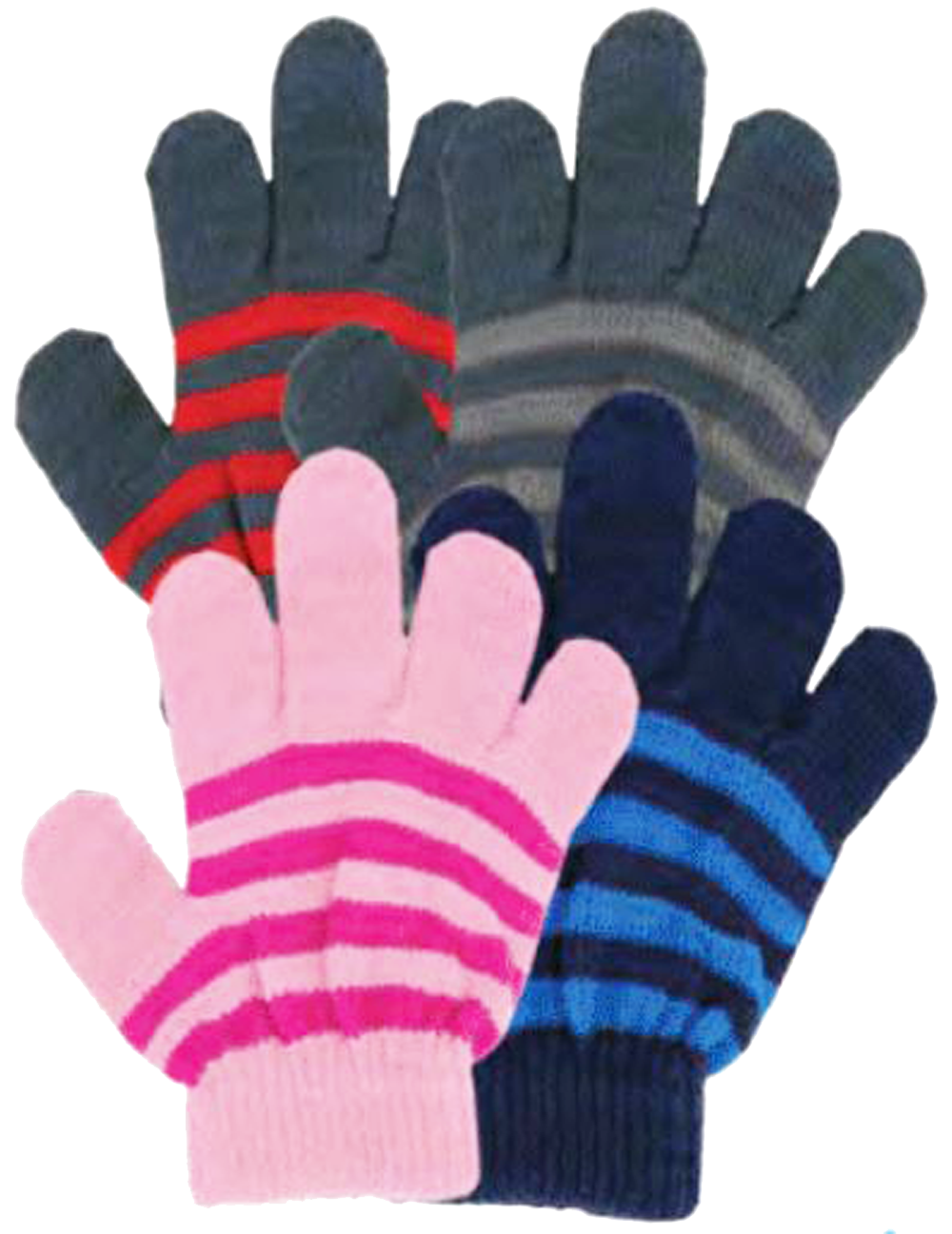 ''Kid's Magic GLOVES, Asst. Colors Striped, Ages 2-4''