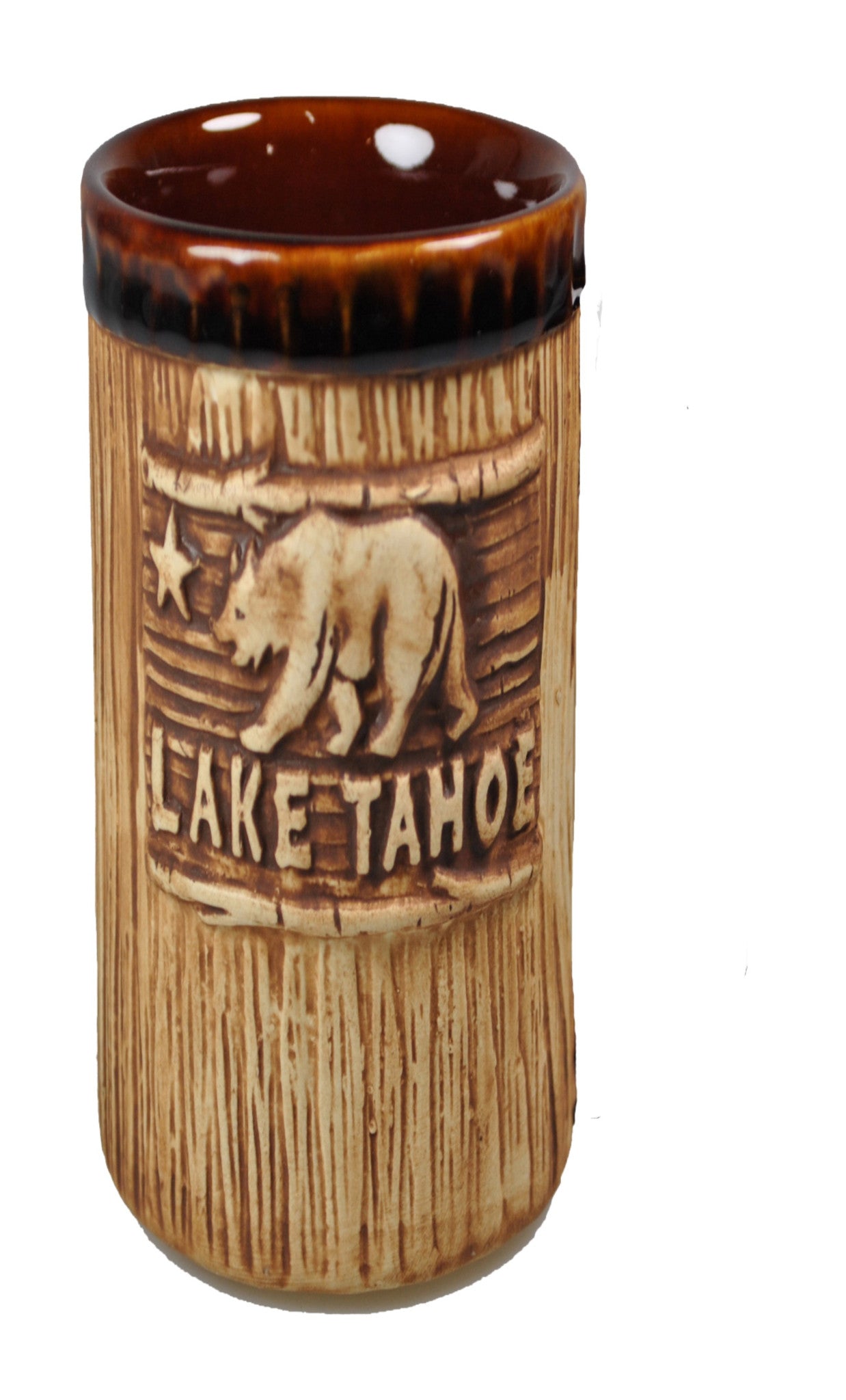 California Republic Wood Look Lake Tahoe Ceramic Shot Glass