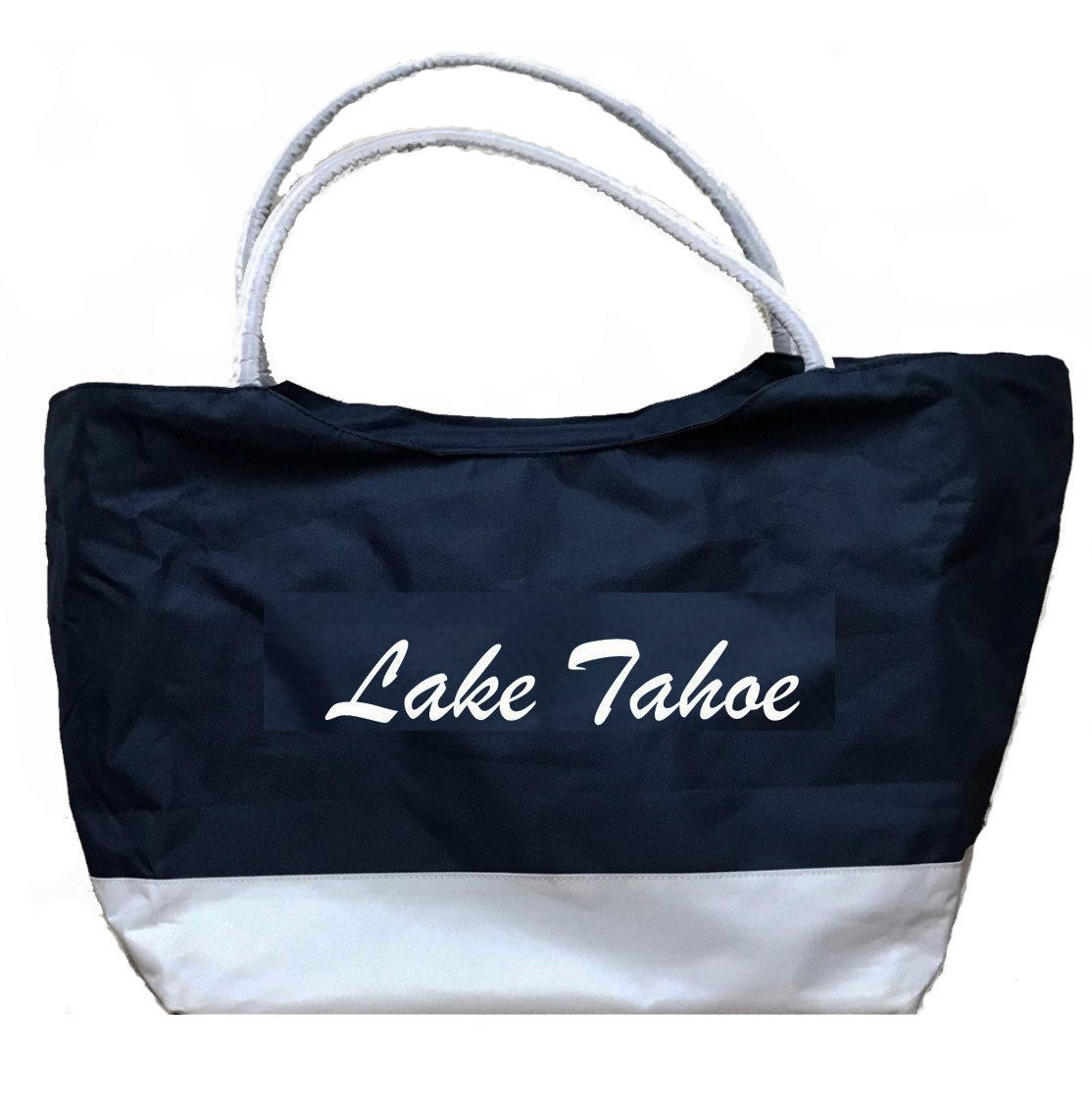 ''BEACH TOTE CLASSIC SOLID, SOFT ROPE HANDLE, LAKE TAHOE''