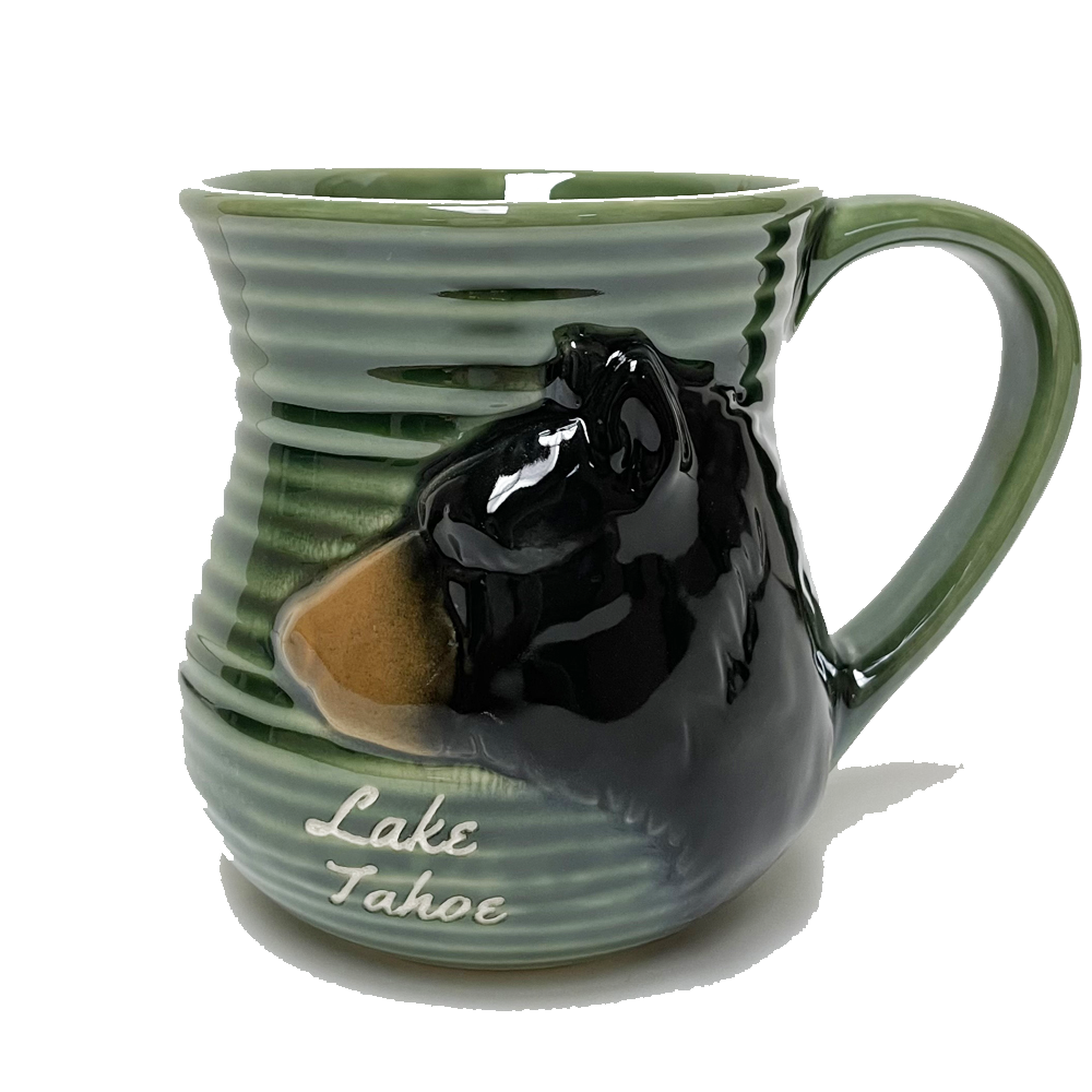 ''Big Bear Head Pottery Lake MUG, Blue/Green''