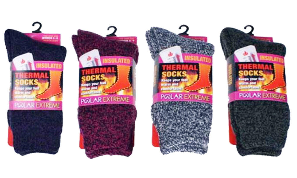 ''LADIES POLAR EXTREME THERMAL HEAT SOCK, MARLED''