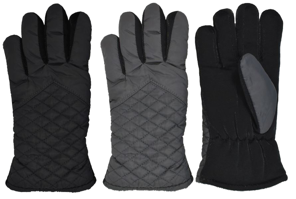 ''Ladie's Quilted Commuter GLOVES, Grey Black''