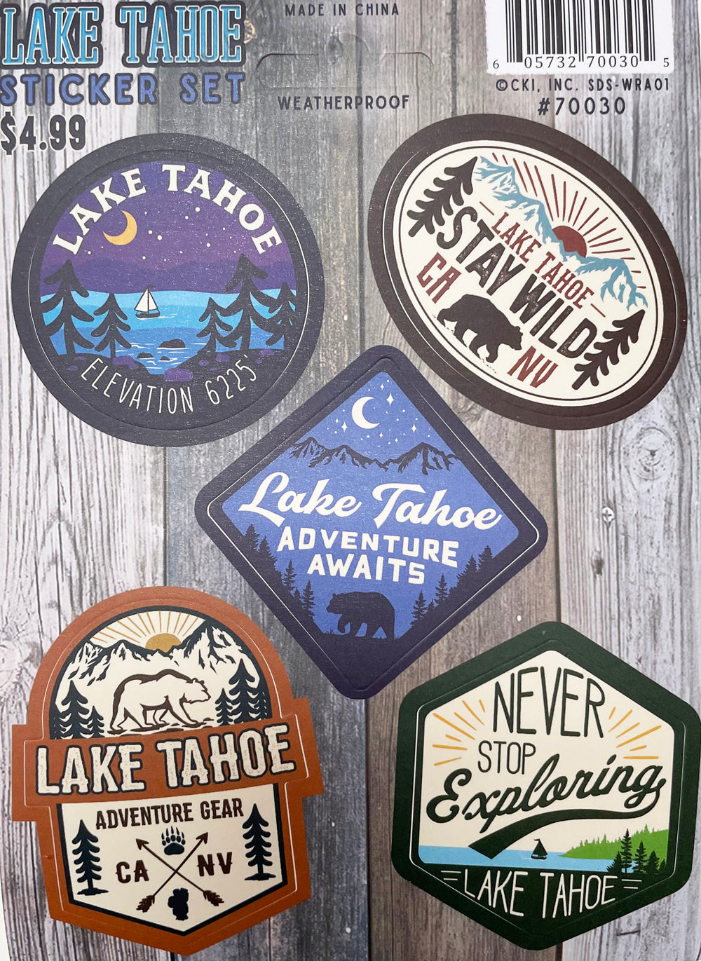 Rustic Lake Tahoe STICKER Sheet