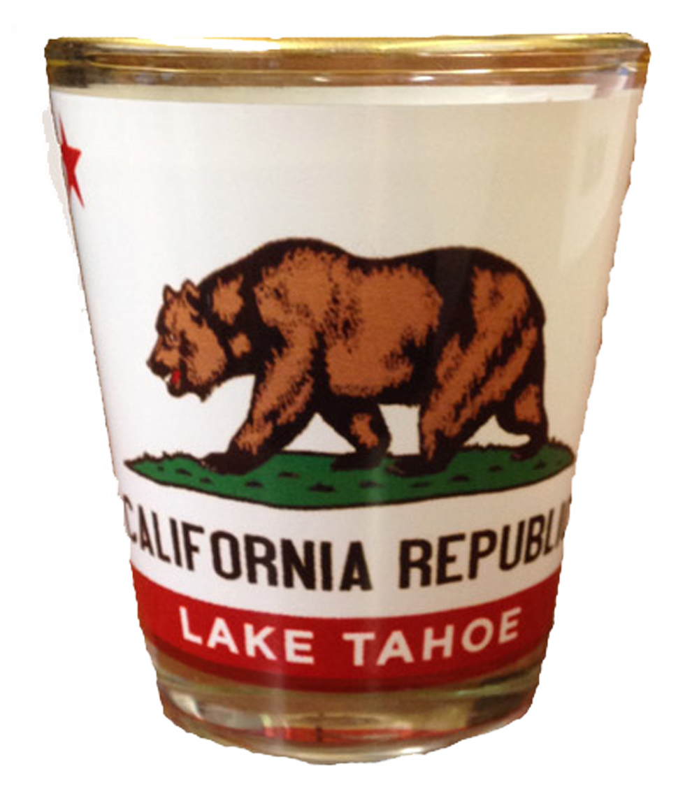 ''California Republic FLAG Shot Glass, Lake Tahoe''