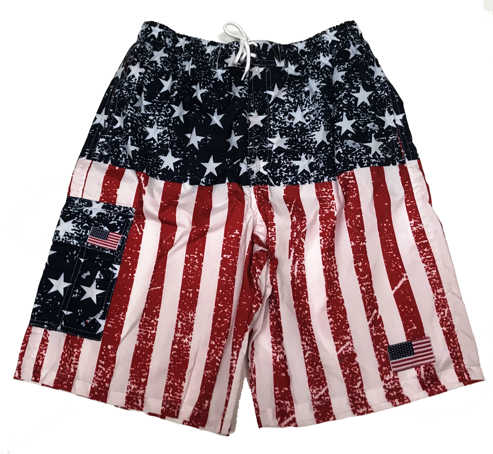 ''SWIM TRUNKS, VARIED STYLES - RWB, BUCK, SHARKS''