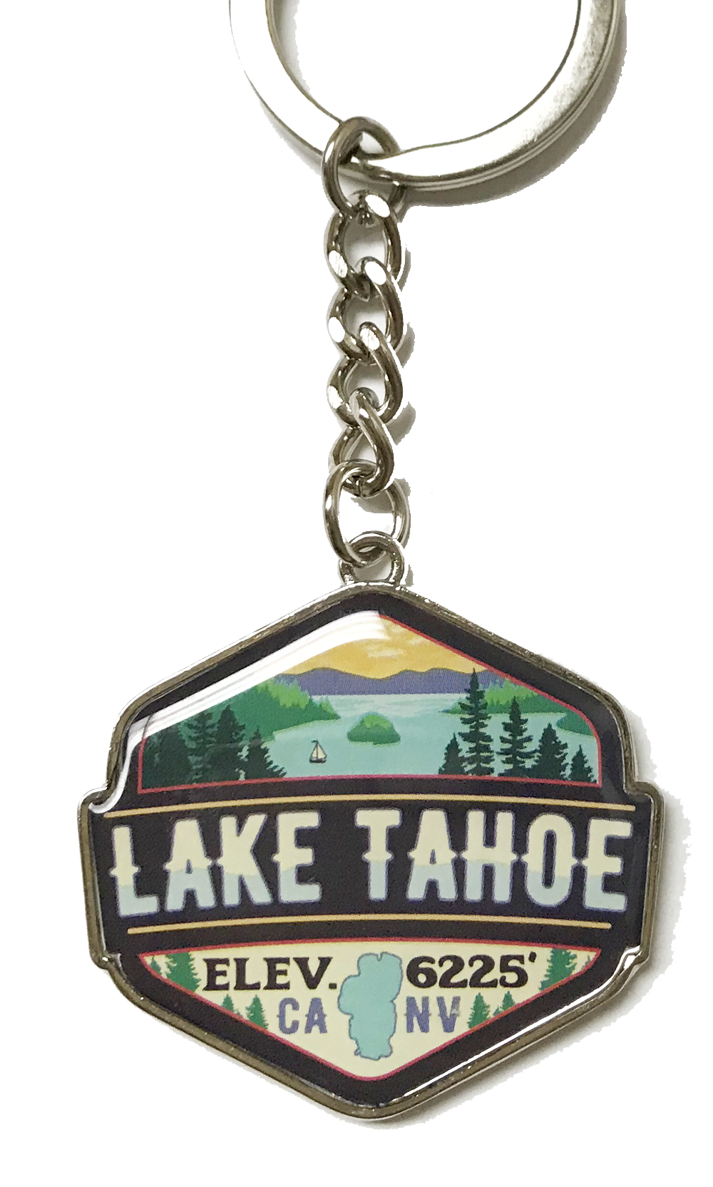 ''Tahoe Emerald Bay Diamond Merit Badge, Lake Tahoe KEYCHAIN''