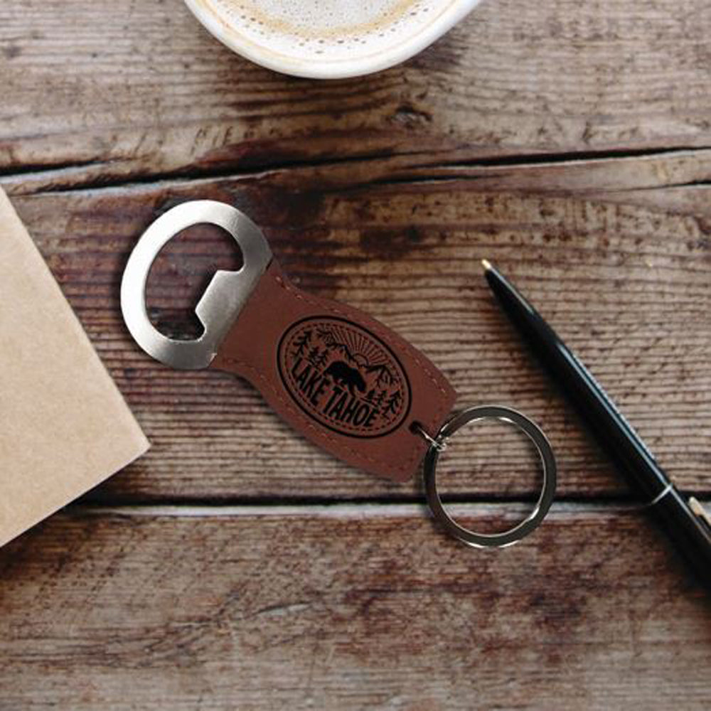 ''Leather Opener, Lake Tahoe KEYCHAIN''