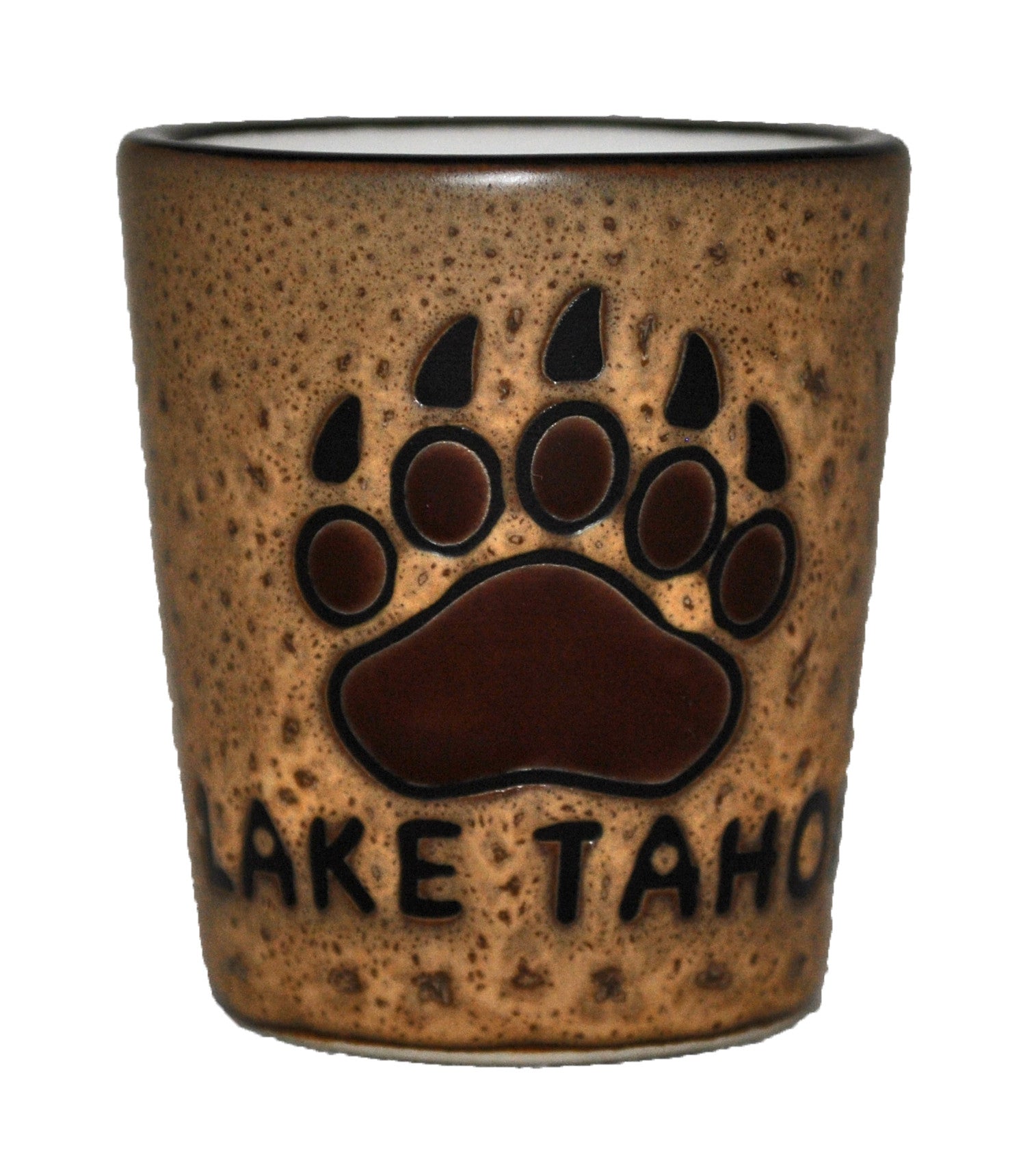 Rustic Stone Bear Claw Lake Tahoe Shot GLASS