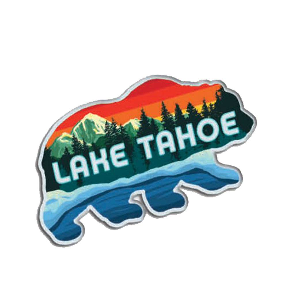 ''Sunset Bear - METAL Die Cut, Lake Tahoe Magnet''