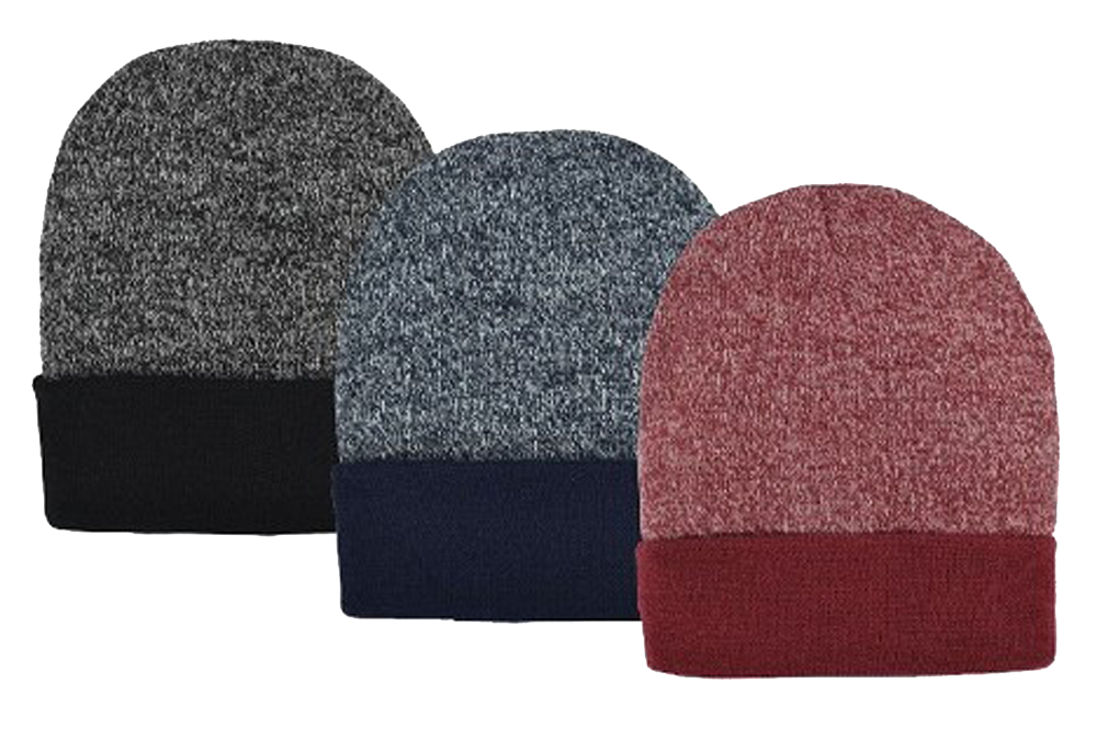 ''Ladie's Fleece Lined Cuff Hat, ACRYLIC Knit Asst Colors''