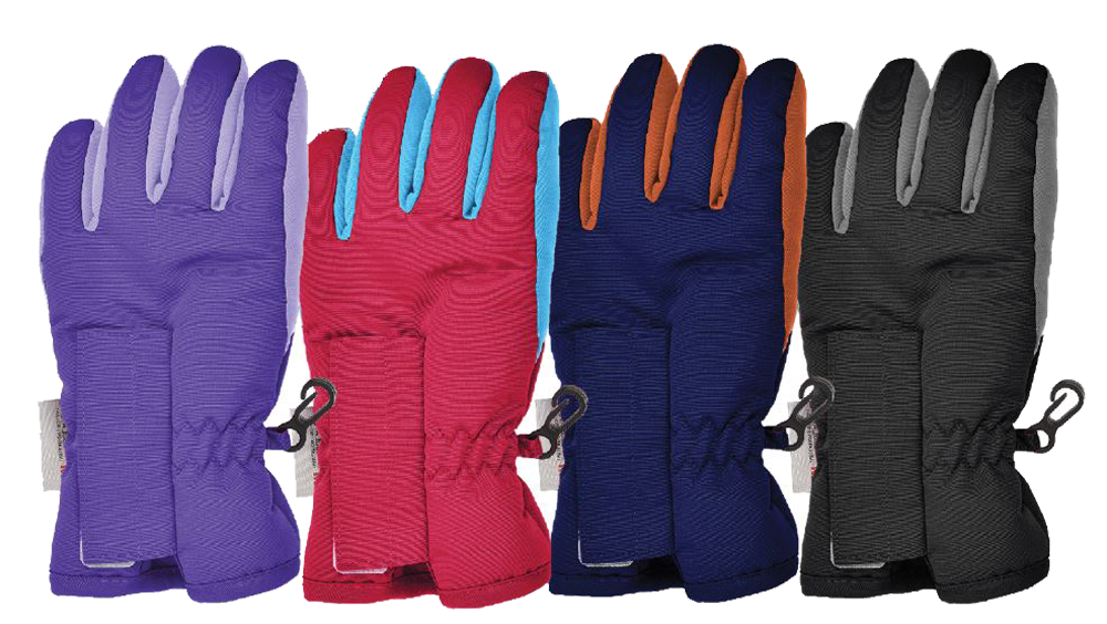 ''Kid's Taslon Velcro Ski GLOVE, Ages 2-4 Asst. Colors''