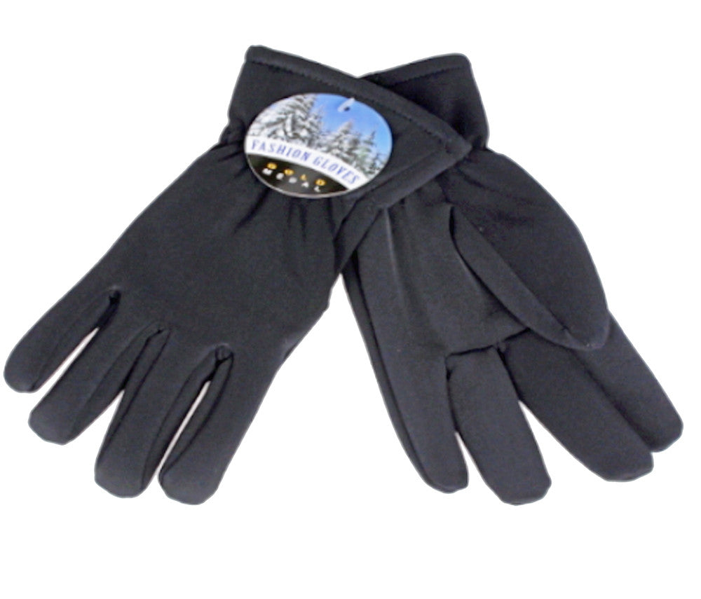 ''Ladie's Feather Lined Stretch GLOVES, Black''