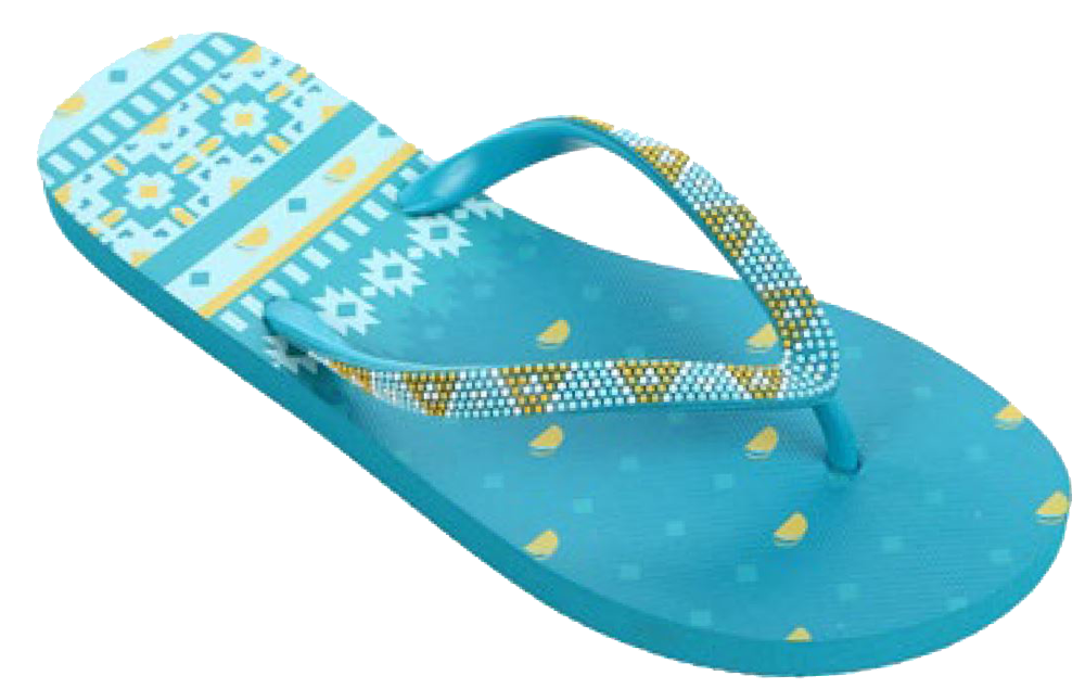 ''SANDALS LADIES FLIP FLOP BEADED DESIGNER HEAL SANDAL, BLUE, CORAL''