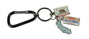 CALIFORNIA Republic Bear Mini Carabiner Charm Keychain