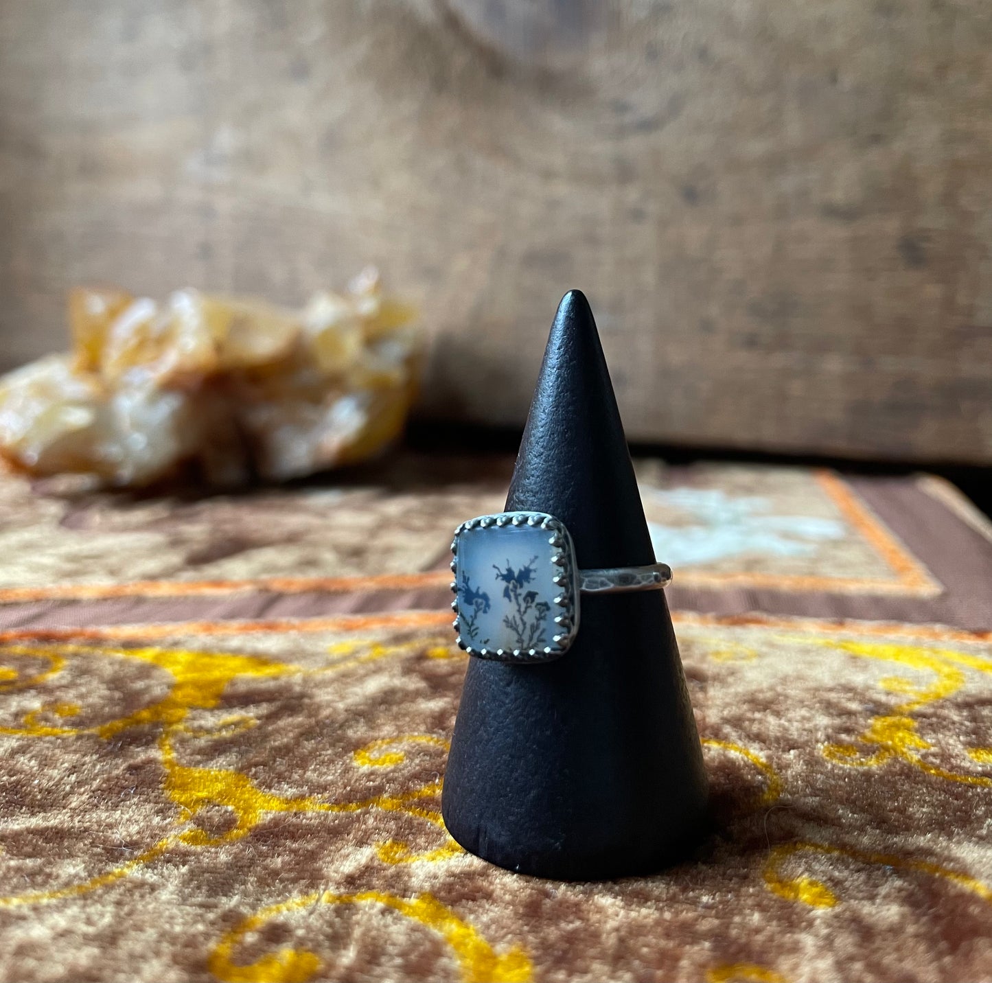 Dendritic Agate Sterling Ring - US 6.5