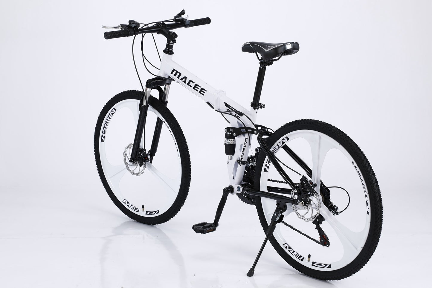 26in Folding Mountain Bike Shimanos 21 Speed Bicycle Full Suspension MTB Bikes