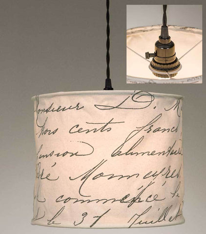 lampshade Hearts Attic product - vintage handwriting lampshade