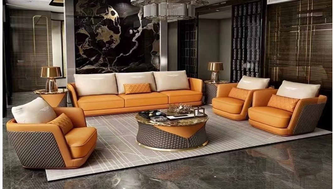 Alice Kudde Schrijfmachine Orange & White Bentley Living Room Set – Ghenogas gallery