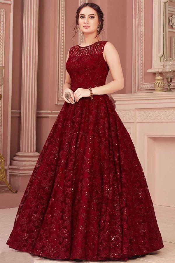 Free Size Red Designer Party Wear Dress at Rs 2700 in Surat