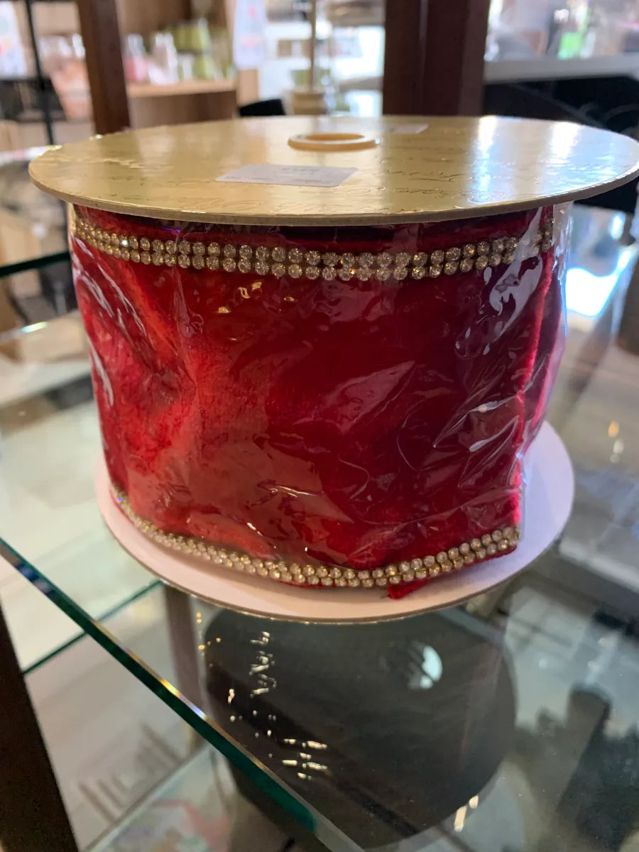 ROYAL DIAMONDS, Velvet 4 inch Wired Ribbon, RG430-62