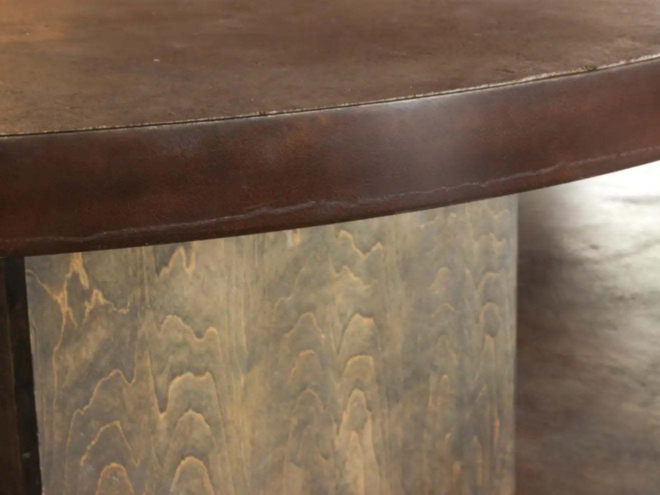 Round Pedestal Dining Table with Concrete Top