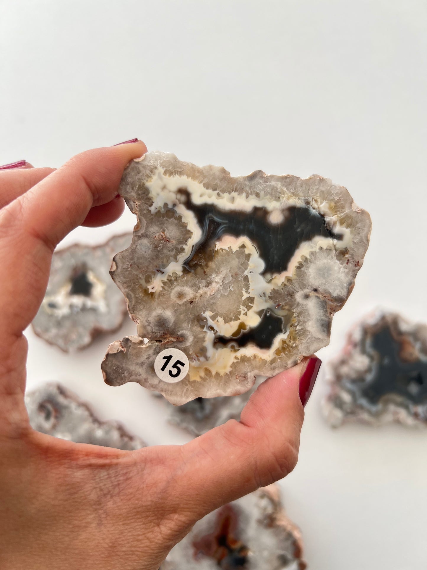 Tranche d'agate et quartz
