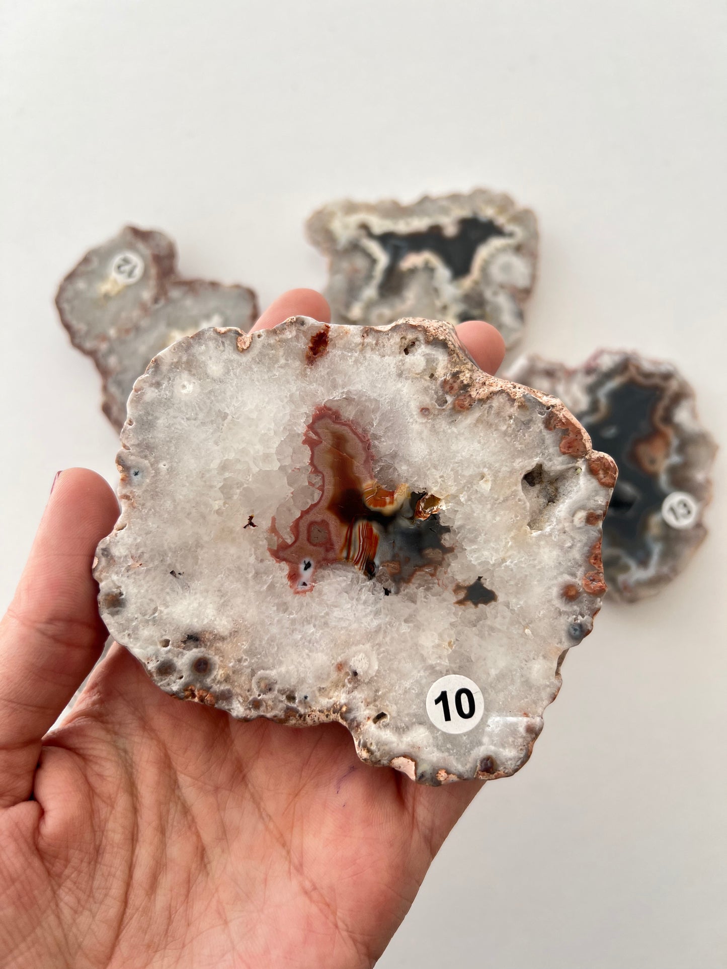 Tranche d'agate et quartz