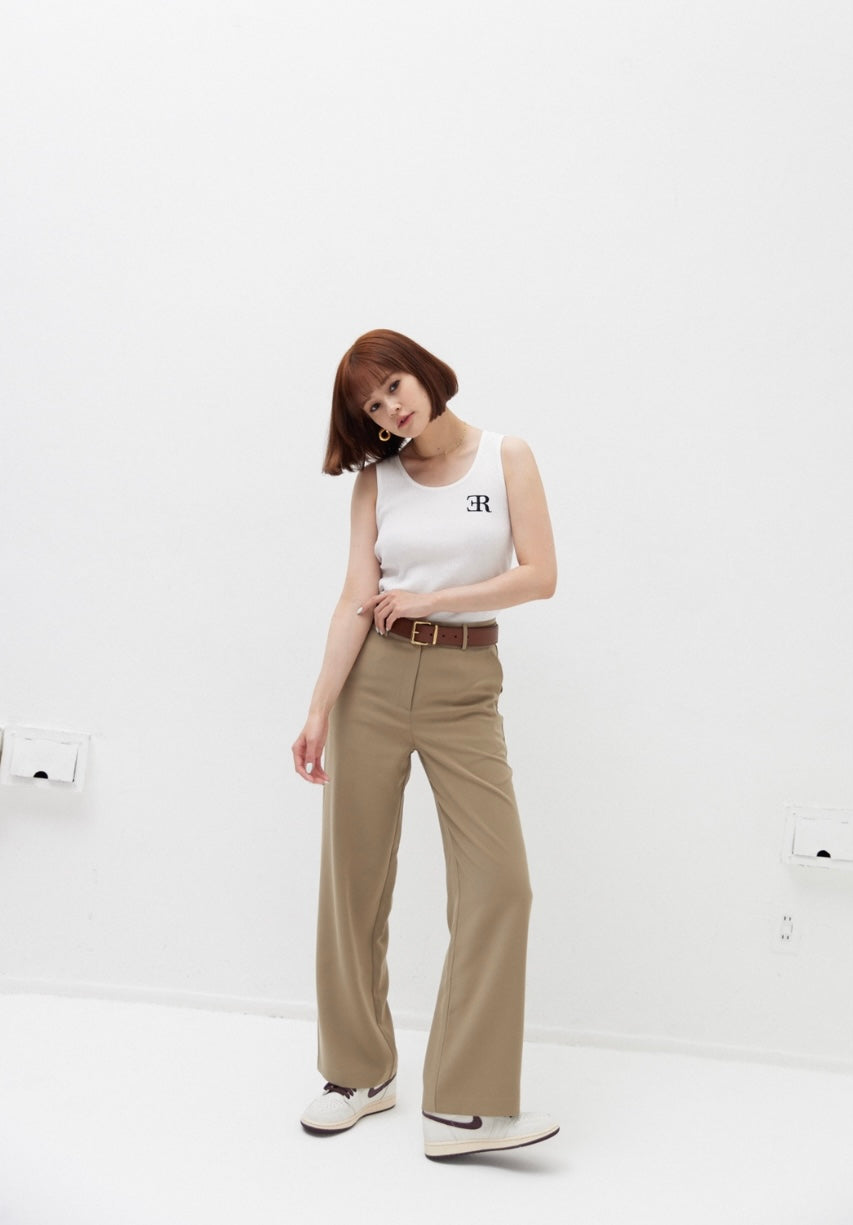 ER emma CLASSIC SLACKS PANTS / BEG スラックス - カジュアルパンツ