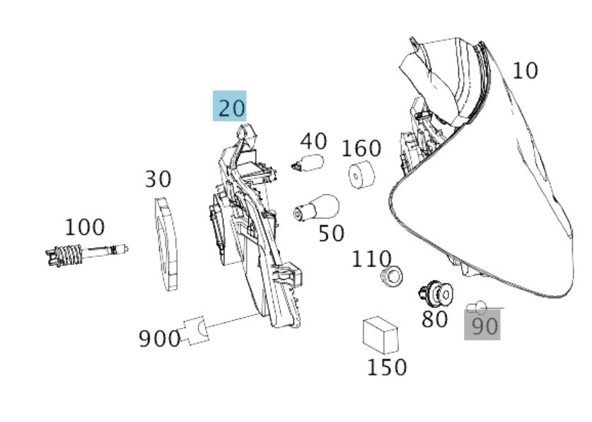 mercedes rear light bulb holder