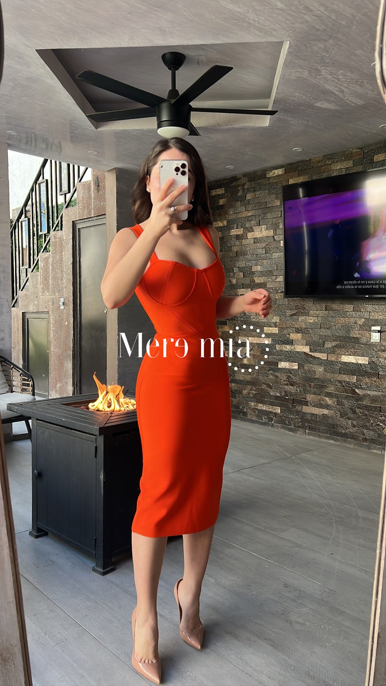 Vestido naranja bandage – Meremiamx