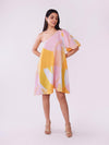 POPPI Sunshine Abstract Printed One Shoulder Dress