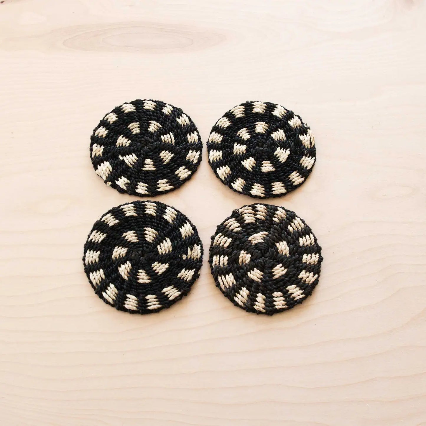 Two-Tone Round Braided Coasters - Set of 4