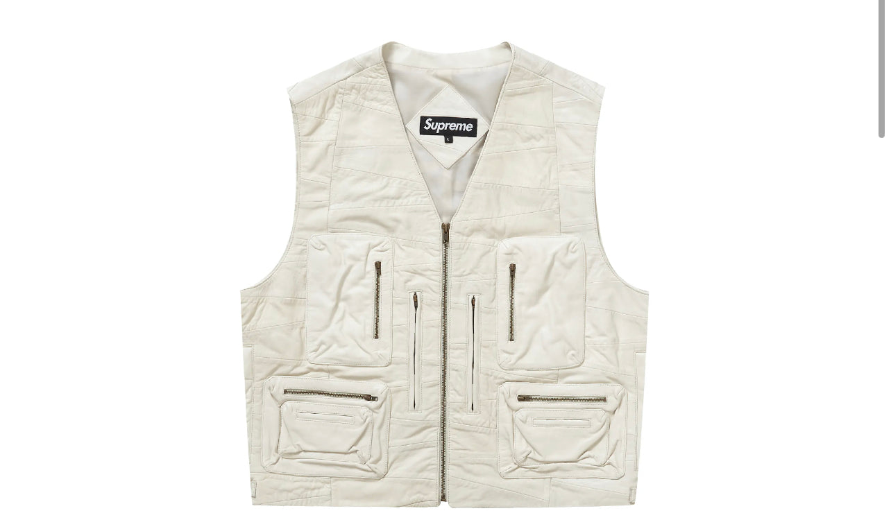 supreme Patchwork Leather Cargo Vest-