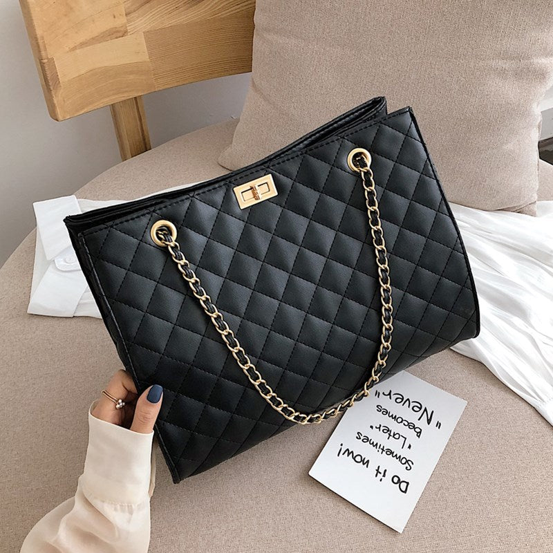 Black Big Bags For Women With Chain