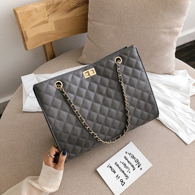 Black Big Bags For Women With Chain