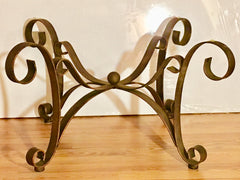 1970s Baroque Bronze Styled Metal Scroll Coffee Table Base